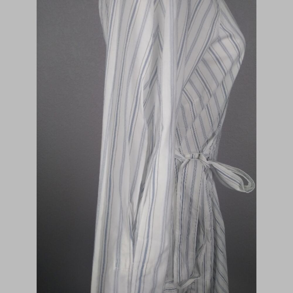 A.L.C. Enzo Striped Puff Sleeve Wrap Dress Size 6 Flaw - Picture 7 of 16